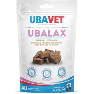 UbaVet UbaLax Hairball Formula 40 soft chews cat vitamins, cat immune support