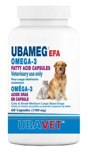 Ubavet UbaMeg Omega 3-6-9 1200mg Fatty Acid Capsules cat vitamins, cat immune support