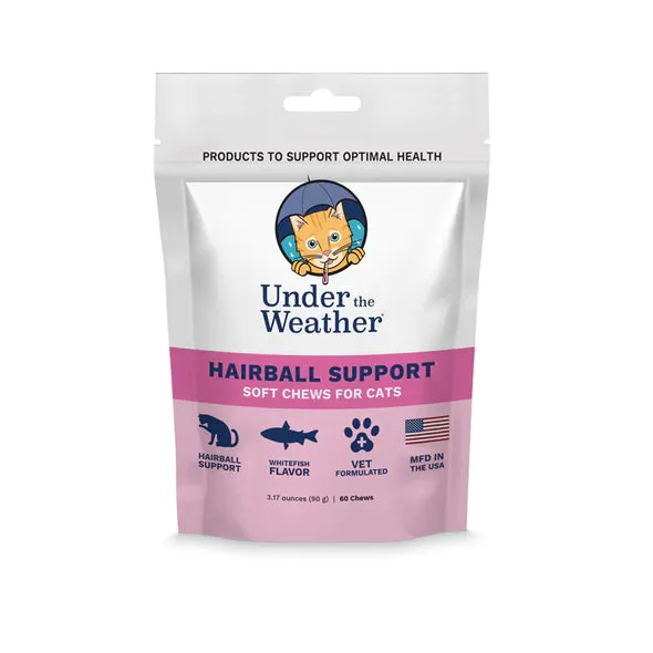 Under the Weather Hairball Support for Cats 60 chews cat vitamins, cat immune support