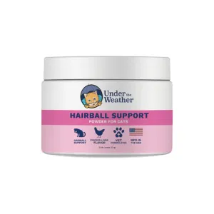 Under the Weather Hairball Support Powder for Cats 72g cat vitamins, cat immune support