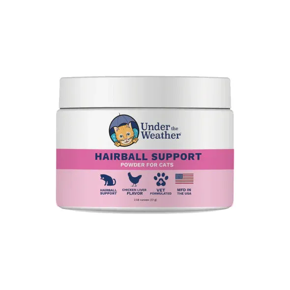 Under the Weather Hairball Support Powder for Cats 72g cat vitamins, cat immune support