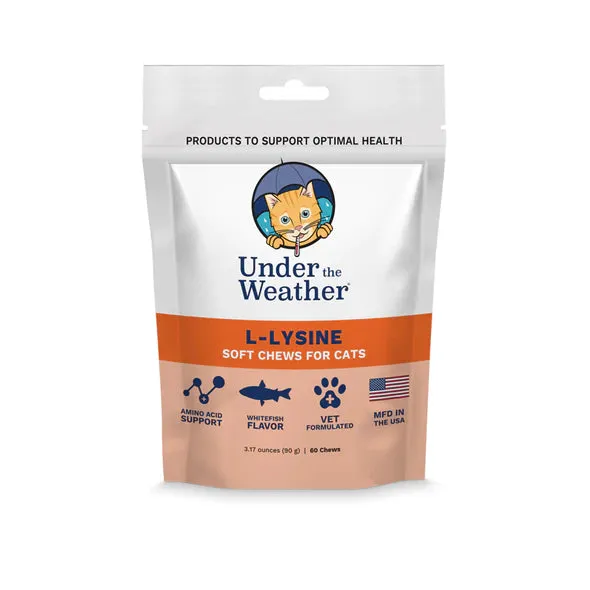 Under the Weather L-Lysine for Cats 60 chews cat vitamins, cat immune support