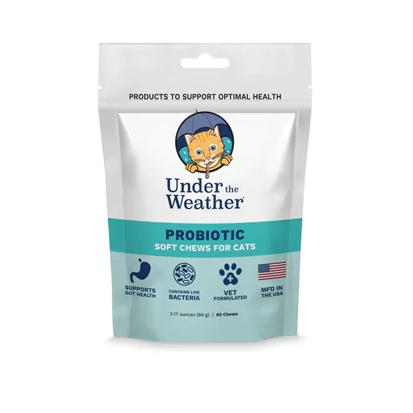 Under the Weather Probiotic for Cats 60 chews cat vitamins, cat immune support