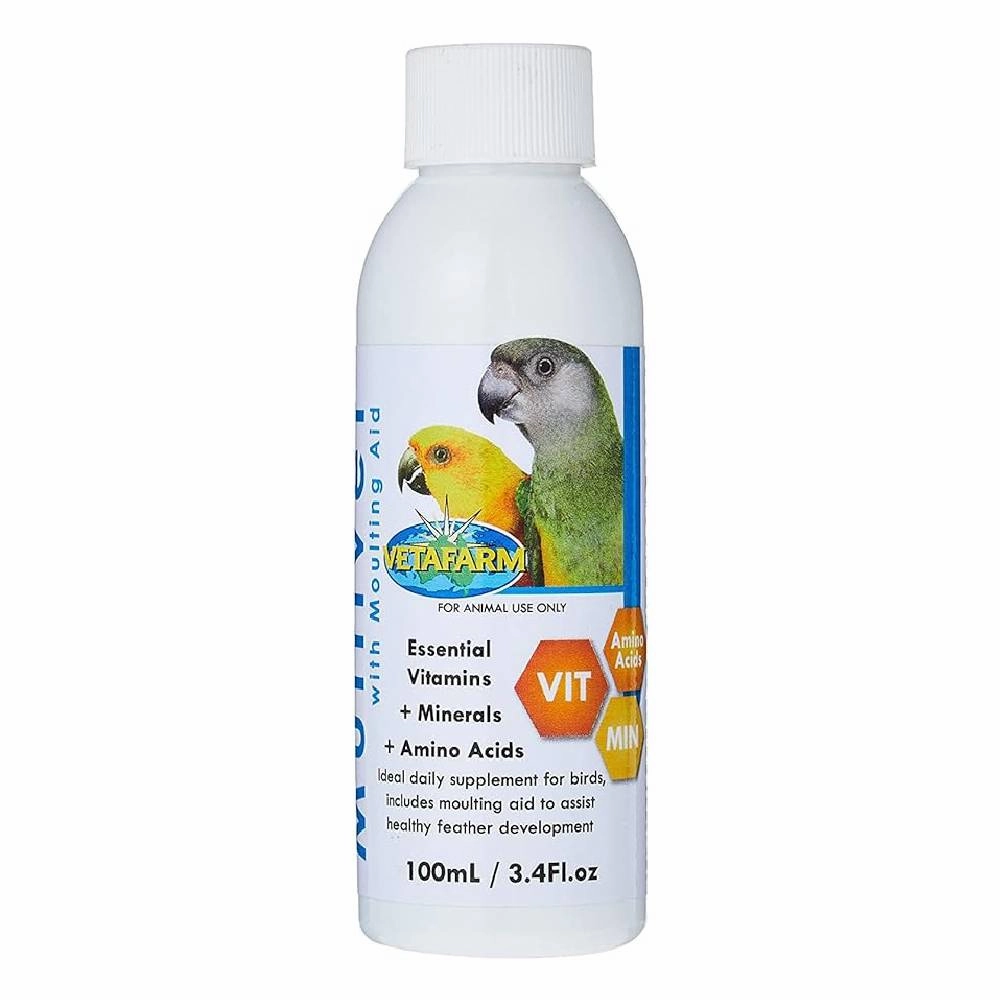 Vetafarm Multivet with Moulting Aid 100ml bird cage parrot food bird toys bird perch bird treats