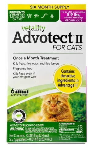 Vetality Advotect II Monthly Topical Flea and Tick Treatment for Large Cats flea treatment for cats, cat tick remover