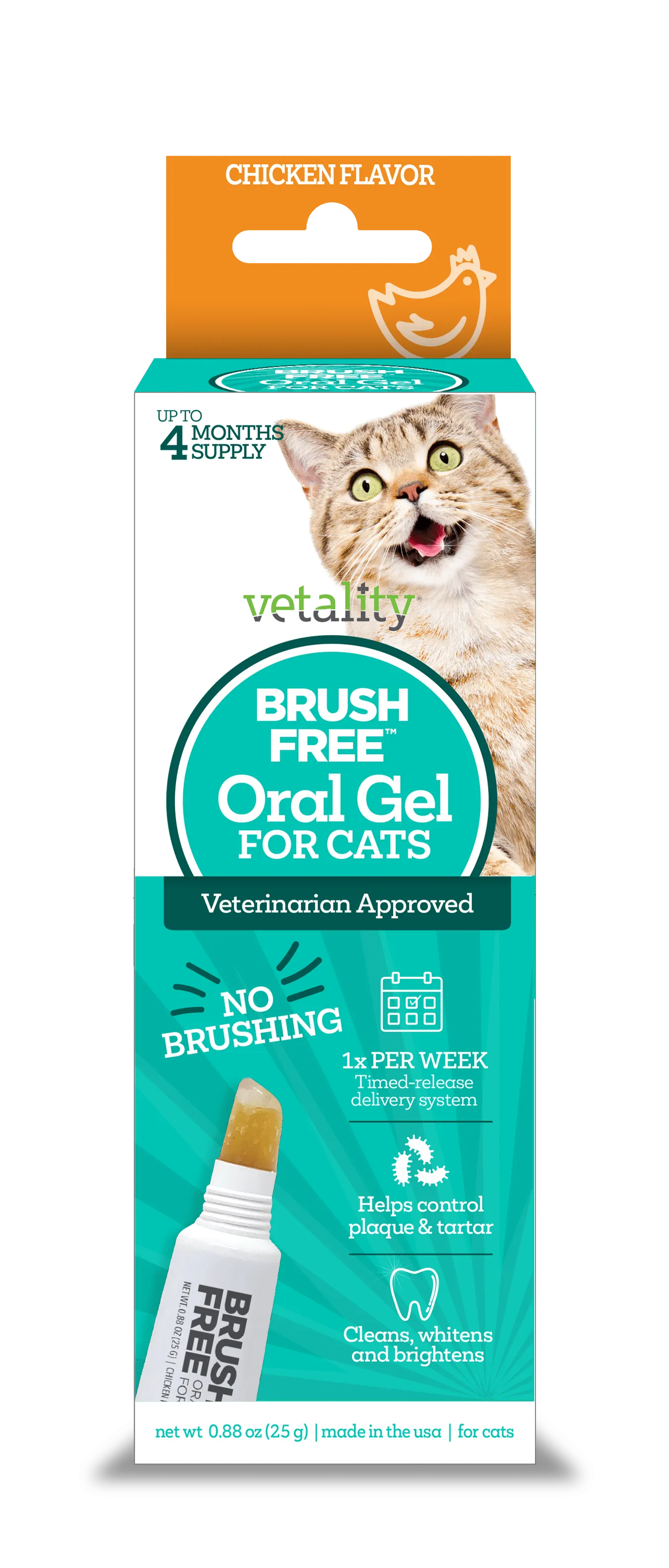 Vetality Brush Free Oral Gel for Cats cat grooming brush, cat shampoo