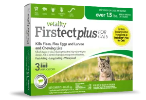 Vetality Firstect Plus Monthly Topical Flea and Tick Treatment for Cats flea treatment for cats, cat tick remover