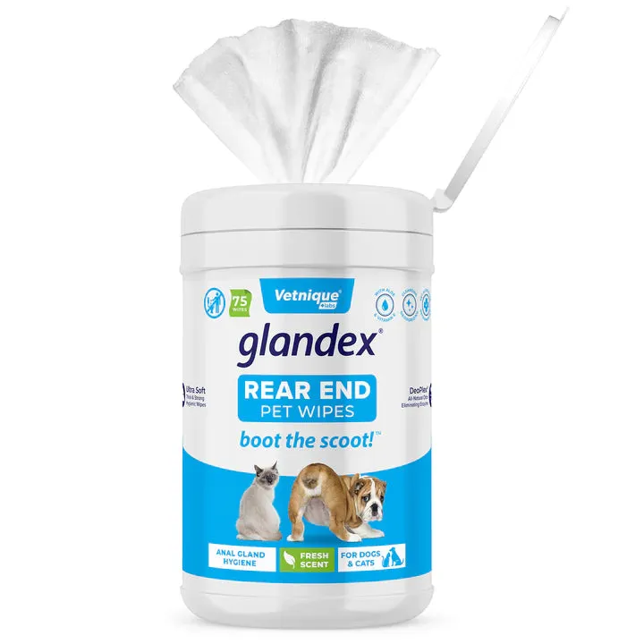 Vetnique Labs Glandex Anal Gland Hygienic Pet Wipes cat vitamins, cat immune support