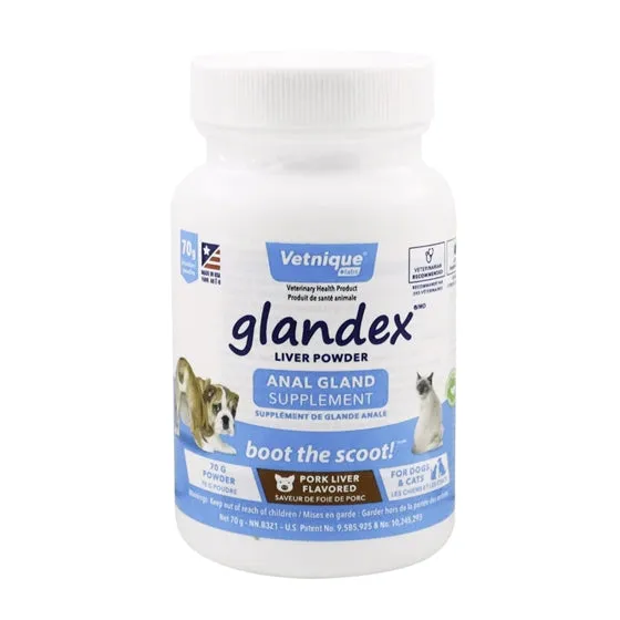 Vetnique Labs Glandex Anal Gland Supplement Pork Liver Powder for Cats & Dogs cat vitamins, cat immune support