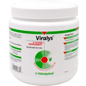 Vetoquinol Viralys (L-Lysine) Powder (100 grams) cat vitamins, cat immune support