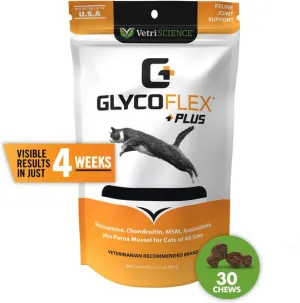 VetriScience GlycoFlex Plus Soft Chews Joint Supplement for Cats soft cat treats, chewy cat snacks