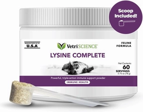 VetriScience Lysine Complete Creamy Chicken Flavor Triple-Action Immune Support Supplement for Cats cat essentials, basic cat supplies