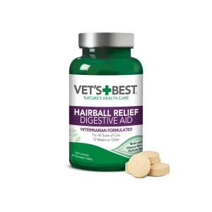 Vet's Best Hairball Relief Digestive Aid for Cats 60 chew tabs adult cat food, best cat food for adults