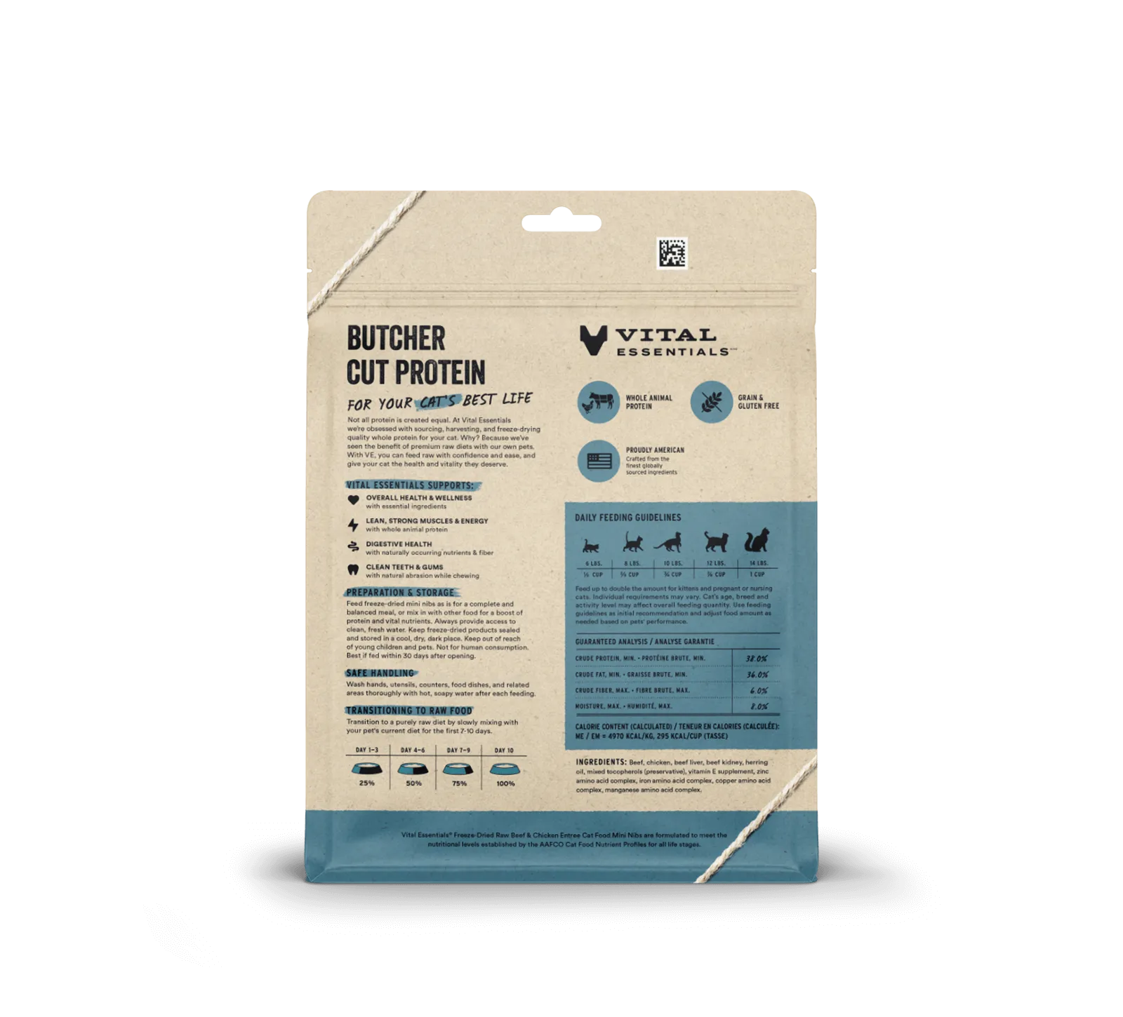 Vital Essentials Beef & Chicken Entree Mini Nibs Freeze-Dried Raw Cat Food