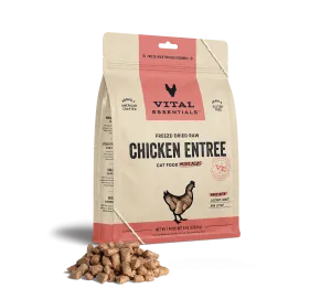 Vital Essentials Chicken Entree Mini Nibs Freeze-Dried Raw Cat Food raw food for cats, raw meat cat diet