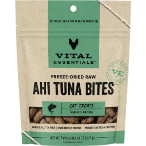 Vital Essentials Freeze Dried Ahi Tuna Bites 1.1OZ | Cat cat treats, natural cat treats