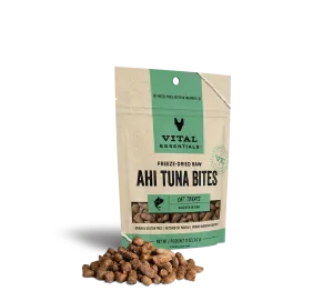 Vital Essentials Freeze-Dried Ahi Tuna Bites Cat Treats freeze dried cat treats, single ingredient cat treats