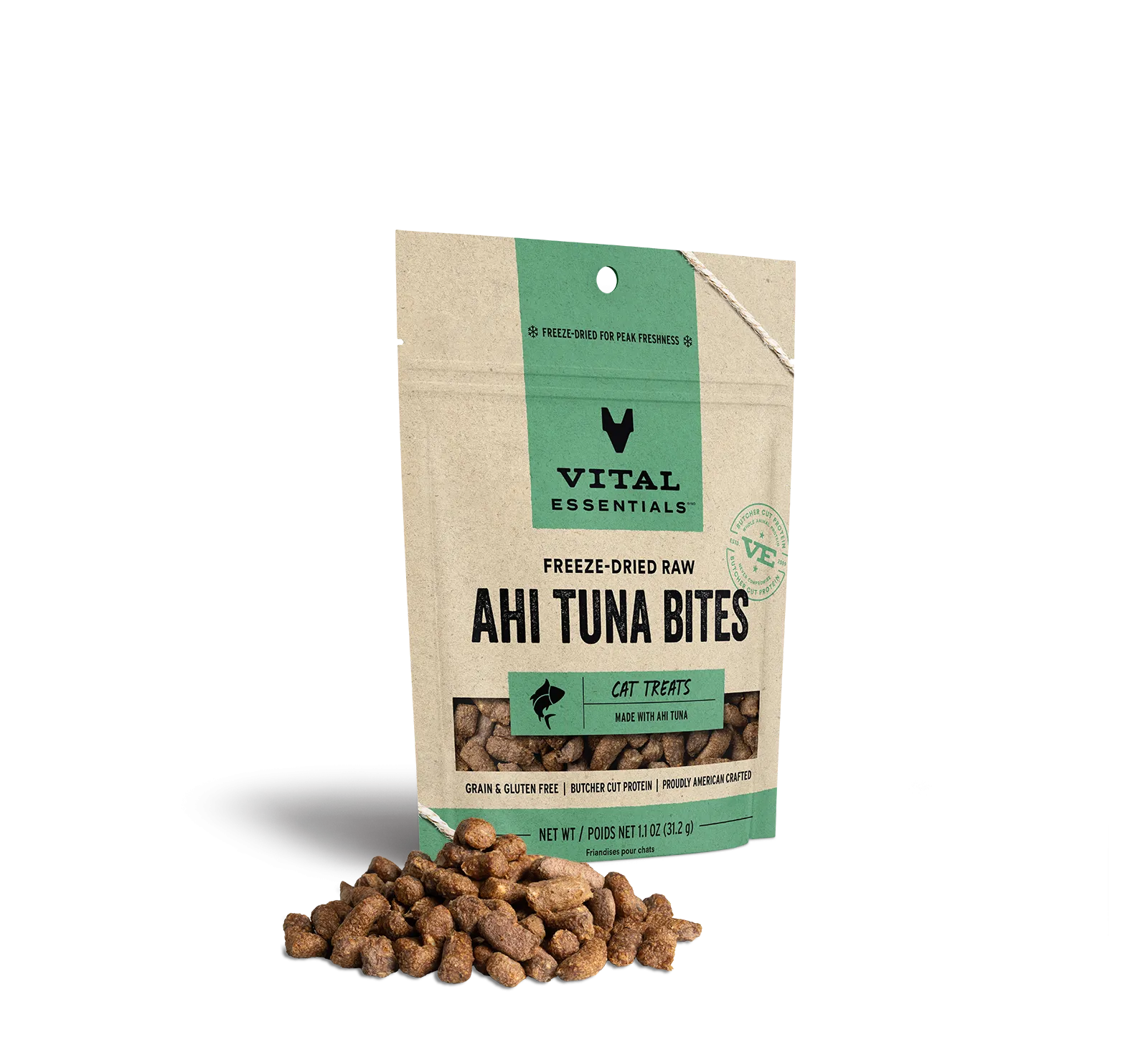 Vital Essentials Freeze-Dried Ahi Tuna Bites Cat Treats freeze dried cat treats, single ingredient cat treats