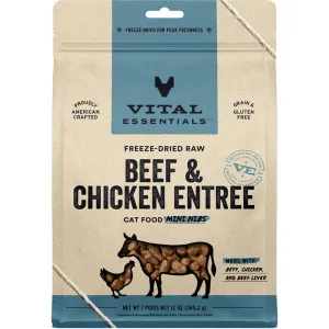 Vital Essentials Freeze Dried Beef & Chicken Mini Nibs 12OZ | Cat dry cat food, cat kibble
