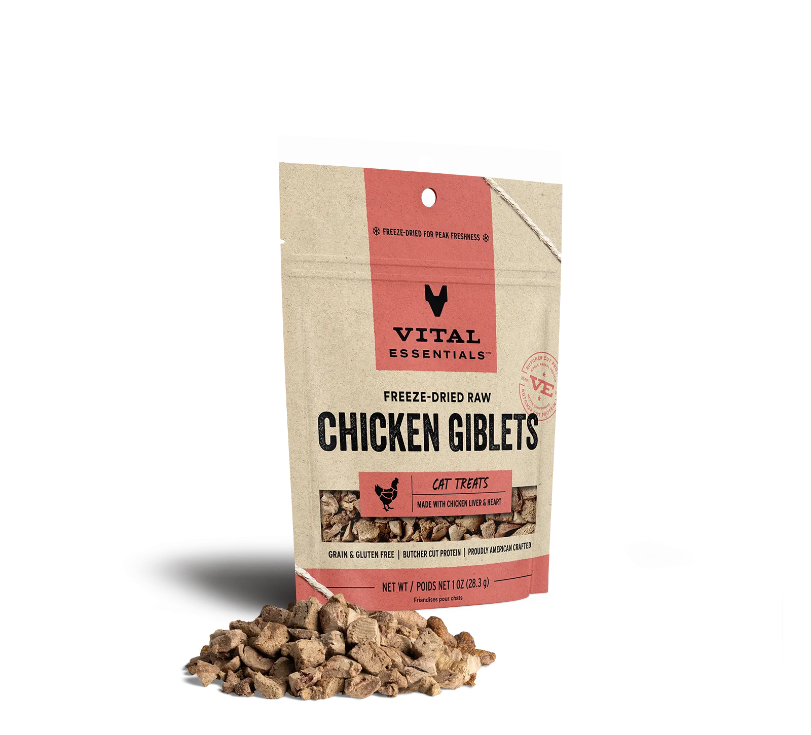 Vital Essentials Freeze-Dried Chicken Giblets Cat Treats freeze dried cat treats, single ingredient cat treats