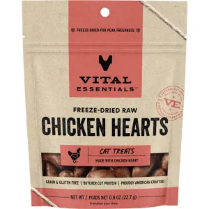 Vital Essentials Freeze Dried Chicken Hearts 0.8OZ | Cat cat treats, natural cat treats