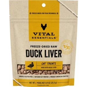 Vital Essentials Freeze Dried Duck Liver 0.9OZ | Cat cat treats, natural cat treats