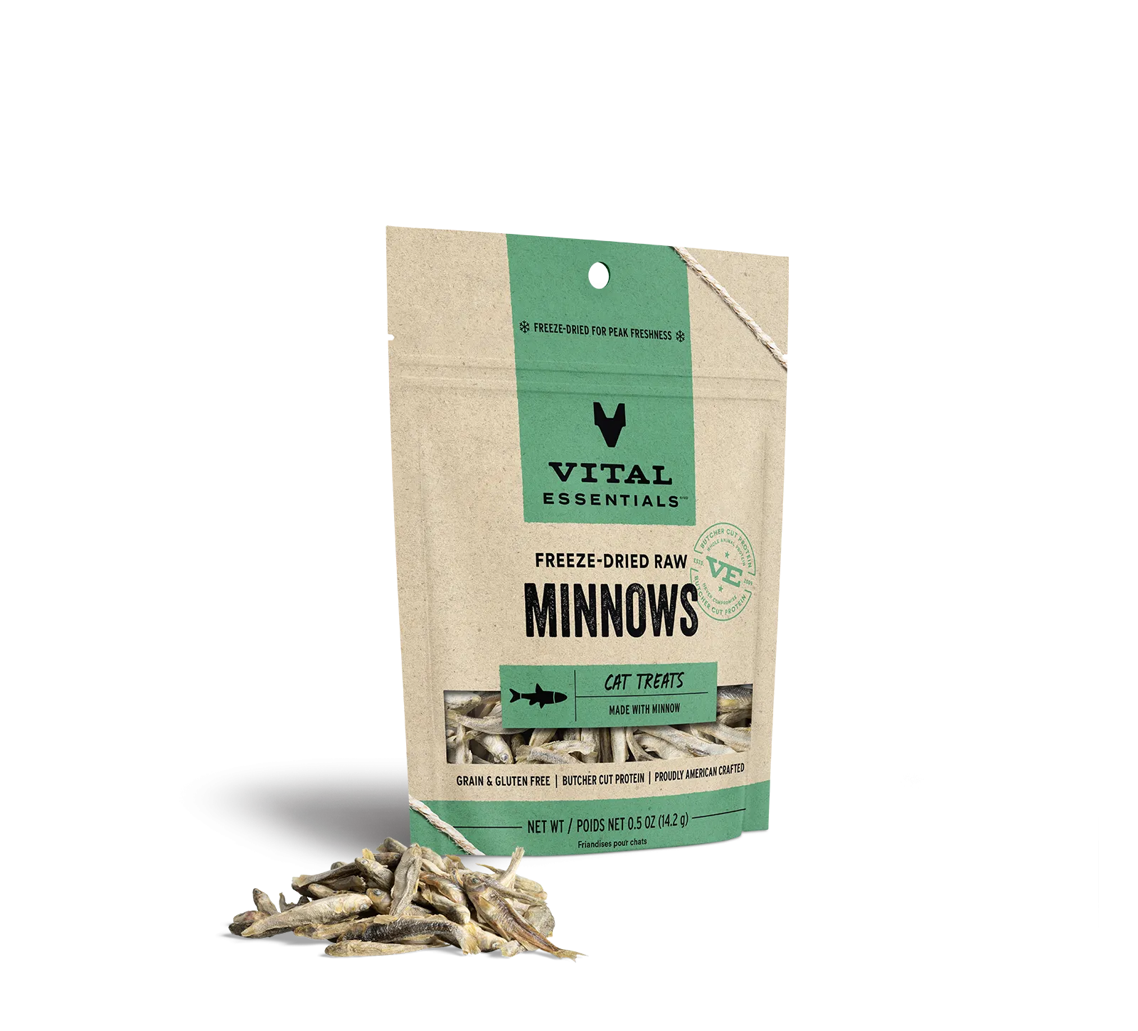 Vital Essentials Freeze-Dried Minnows Cat Treats freeze dried cat treats, single ingredient cat treats