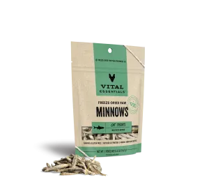 Vital Essentials Freeze-Dried Minnows Cat Treats freeze dried cat treats, single ingredient cat treats