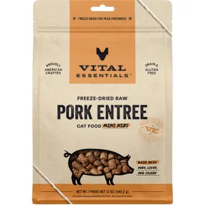 Vital Essentials Freeze Dried Pork Mini Nibs 12OZ | Cat dry cat food, cat kibble