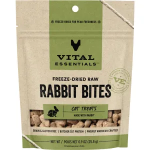 Vital Essentials Freeze Dried Rabbit Bites 0.9OZ | Cat cat treats, natural cat treats