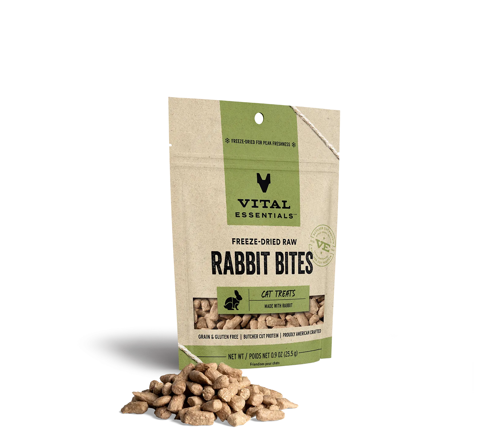 Vital Essentials Freeze-Dried Rabbit Bites Cat Treats freeze dried cat treats, single ingredient cat treats