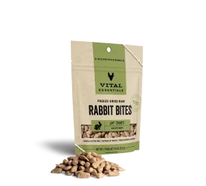 Vital Essentials Freeze-Dried Rabbit Bites Cat Treats freeze dried cat treats, single ingredient cat treats