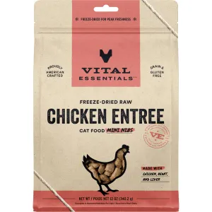Vital Essentials Freeze Dried Raw Chicken Mini Nibs 12OZ | Cat dry cat food, cat kibble