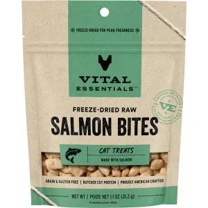 Vital Essentials Freeze Dried Salmon Bites 1.1OZ | Cat cat treats, natural cat treats