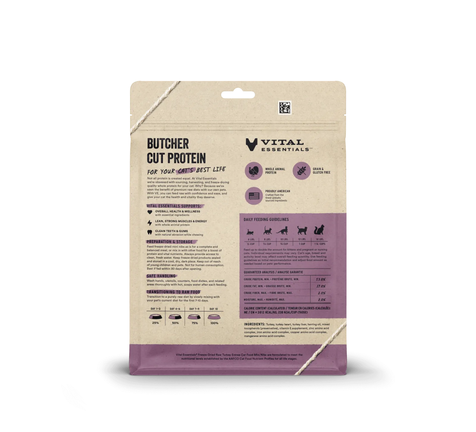 Vital Essentials Turkey Entree Mini Nibs Freeze-Dried Raw Cat Food