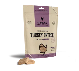 Vital Essentials Turkey Entree Mini Patties Freeze-Dried Raw Cat Food healthy cat food, premium dry cat food