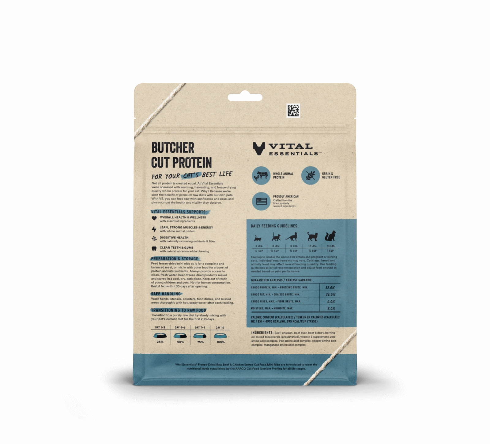 Vital Essentials Beef & Chicken Entree Mini Nibs Freeze-Dried Raw Cat Food