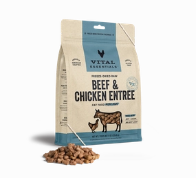 Vital Essentials Beef & Chicken Entree Mini Nibs Freeze-Dried Raw Cat Food healthy cat food, premium dry cat food