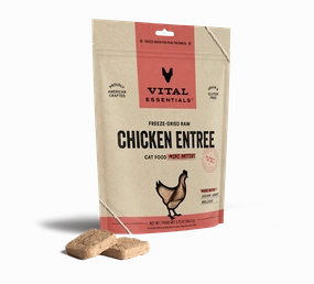 Vital Essentials Chicken Entree Mini Patties Freeze-Dried Raw Cat Food healthy cat food, premium dry cat food