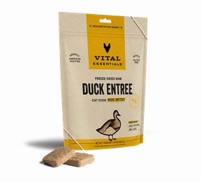 Vital Essentials Duck Entree Mini Patties Freeze-Dried Raw Cat Food healthy cat food, premium dry cat food