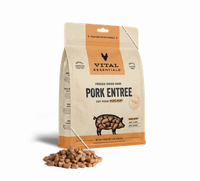 Vital Essentials Pork Entree Mini Nibs Freeze-Dried Raw Cat Food healthy cat food, premium dry cat food