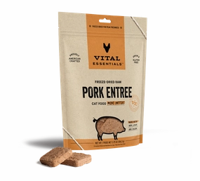 Vital Essentials Pork Entree Mini Patties Freeze-Dried Raw Cat Food healthy cat food, premium dry cat food