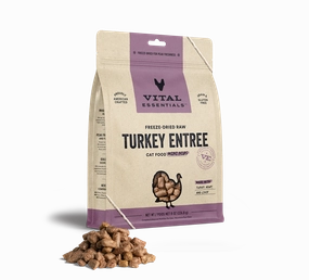 Vital Essentials Turkey Entree Mini Nibs Freeze-Dried Raw Cat Food healthy cat food, premium dry cat food