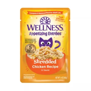 Wellness Appetizing Entrees Shredded Chicken Wet Cat Food Pouch wet cat food, canned cat food