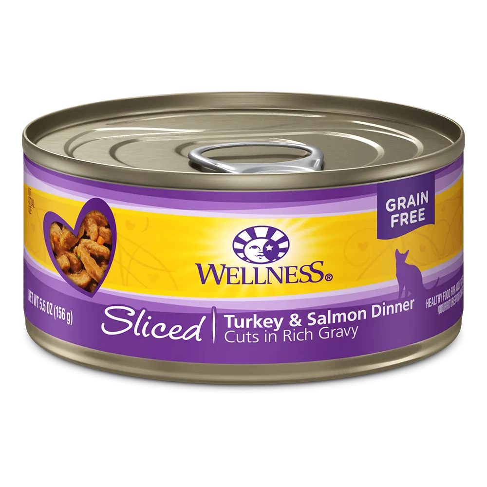 Wellness Cat Grain Free Sliced Turkey & Salmon Dinner 5.5oz