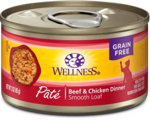 Wellness Complete Health Natural Grain Free Beef and Chicken Pate Wet Canned Cat Food wet cat food, canned cat food
