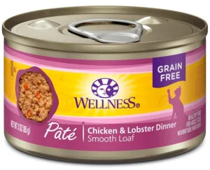 Wellness Complete Health Natural Grain Free Chicken and Lobster Pate Wet Canned Cat Food healthy cat food, premium dry cat food