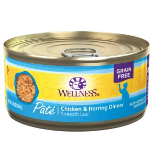 Wellness Complete Health Pt Chicken & Herring Cat 5.5oz adult cat food, best cat food for adults