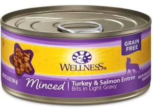 Wellness Grain Free Natural Minced Turkey and Salmon Entree Wet Canned Cat Food wet cat food, canned cat food
