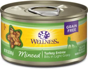 Wellness Grain Free Natural Minced Turkey Entree Wet Canned Cat Food grain free cat food, no grain dry cat food